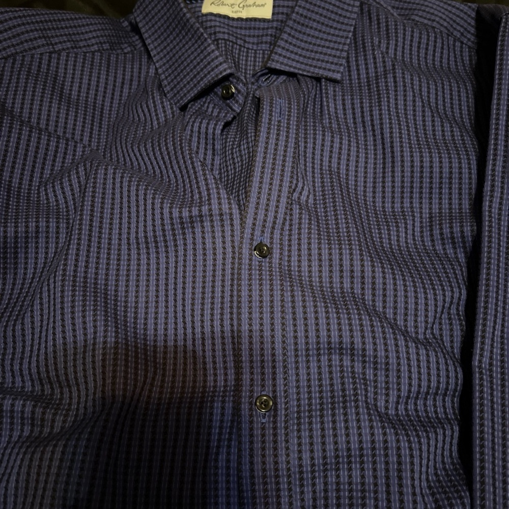 Robert Graham Xl 43/17 Blue Button Down 100 percent cotton